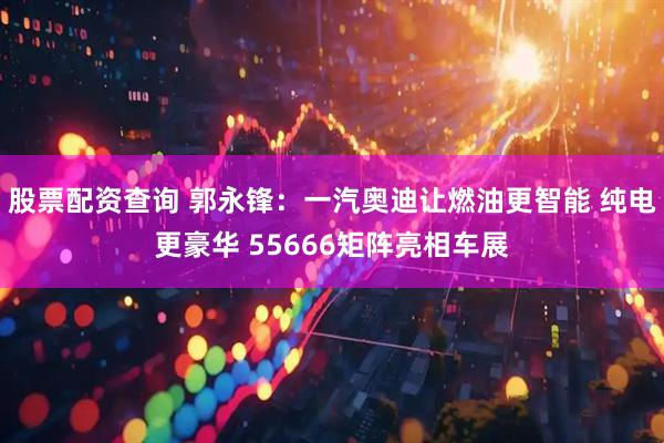 股票配资查询 郭永锋：一汽奥迪让燃油更智能 纯电更豪华 55666矩阵亮相车展